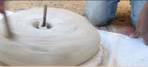 Grinding Wheat in the Traditional Bedouin Mill